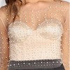 Women's Elegant Pearl & Rhinestone Sheer Top - Slim Fit Long Sleeve Layering Blouse Cherie Code - 4 of 4