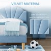 Twin-Size XL Single Bed Frame, Velvet Upholstered Platform Bed Frame, Adjustable Headboard Height, Easy to Assemble, No Spring Mattress Required - 3 of 4