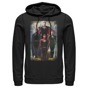Men's Justice League Hero Artistic Poster Pull Over Hoodie - 1 of 3