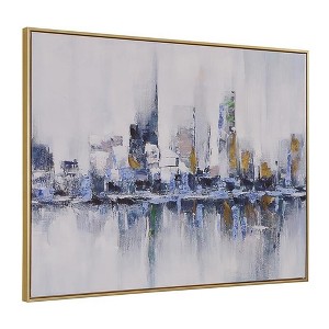 Carolina Living Cityscape Abstract Wall Art - Gold Frame - Medium - 1 of 4