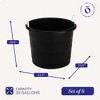 Homz 18 Gallon Durable Plastic Utility Storage Bucket Tub Organizers with Strong Rope Handles for Indoor and Outdoor Use, Black - 4 of 4