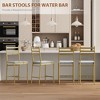 Bar Stools Set of 2-4, Modern Velvet Bar Chair with Back & Thick Cushion, Upholstered Counter Height Bar Stools with Footrest - 3 of 4