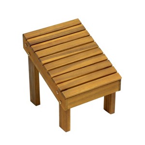 JONATHAN Y Saru 11.8" Traditional Classic Solid Acacia Wood Shower Shaving Foot Stool - 1 of 4