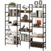 Coolmee Triple Wide 5 Tier Bookcases and Bookshelves, Adjustable Industrial Metal Frame BookShelf with 14 Open Shelves for Bedroom Living Room - 4 of 4