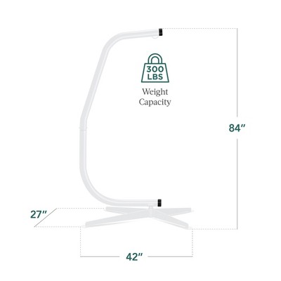White Weather-Resistant Metal Hanging Hammock Chair Stand