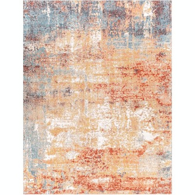 Mark & Day Carbon Hill Rectangle Woven Indoor and Outdoor Area Rugs Burnt Orange