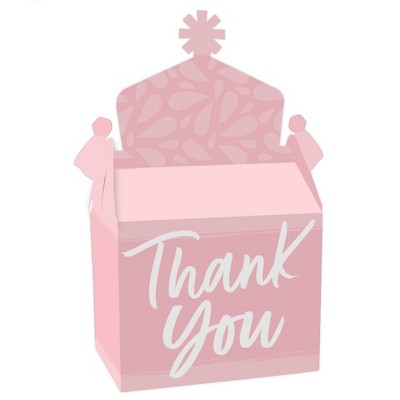 Big Dot of Happiness Pink Elegantly Simple - Treat Box Party Favors - Guest Party Favors Goodie Gable Boxes - Set of 12