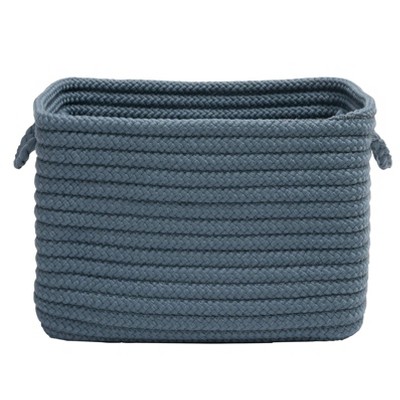 Colonial Mills Modern Farmhouse Home Basket, 12"x8"x10", Antique Blue