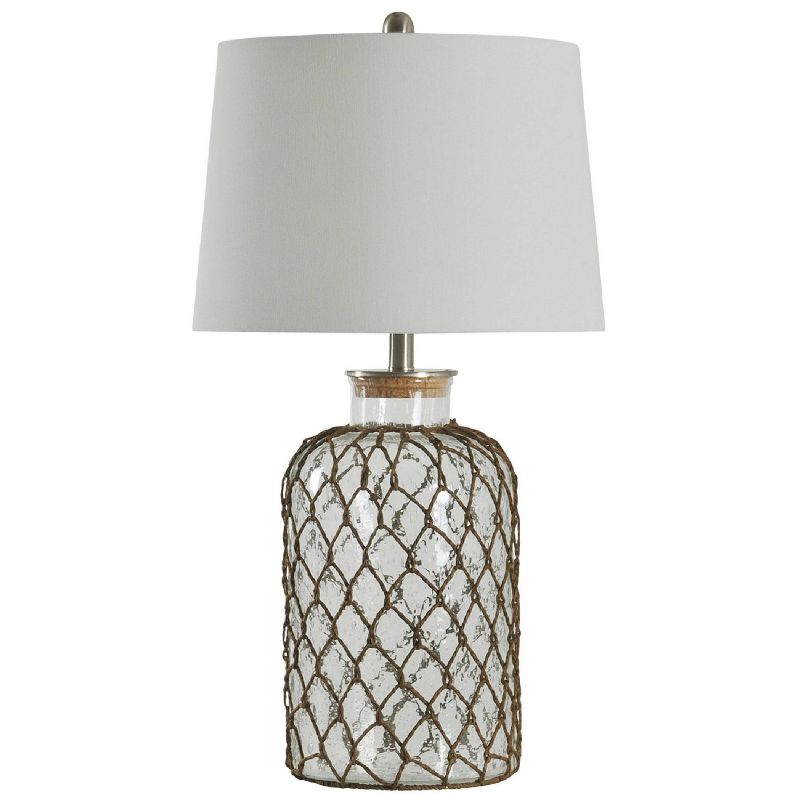 30&#34; 3-way Seeded Netted Rope Glass Table Lamp - StyleCraft, 1 of 9