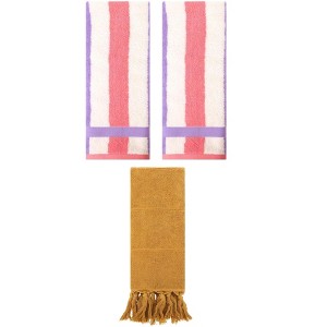 REGALWOVEN 3 Packs Cotton Absorbent Soft Decorative Bathroom Hand Towel for Kitchen - 1 of 4