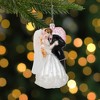 NORTHLIGHT 5.25" Bride and Groom Glass Wedding Christmas Ornament - White/Black - 2 of 4