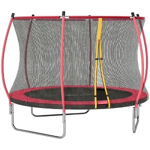 Soozier Outdoor Trampoline with Net Enclosure, Curved Poles and Safety Spring Cover, ASTM Approved - 1 of 4