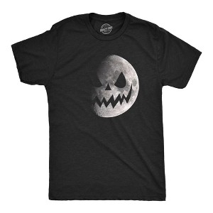 Mens Moon Jack O Lantern T Shirt Funny Scary Lunar Phases Scary Face Tee For Guys - Crazy Dog Men's T Shirt - 1 of 4