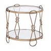 Royal Hampton End Table with Mirrored Top and 1 Bottom shelf, Gold and Clear - 3 of 4