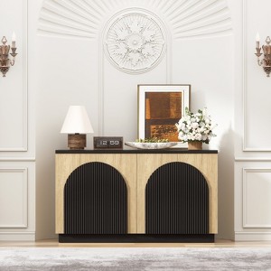 Brafabhome Accent Sideboards Buffet Cabinet with Arched Reeded Door, Modern Credenza Storage Cabinet with Adjustable Shelves for Living Room Bedroom - 1 of 4