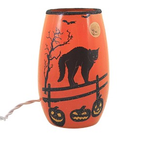 Stony Creek 5.0 Inch Halloween Pre-Lit Small Vase. Witch Cat Haunted Moon Novelty Sculpture Lights - 1 of 3