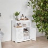 Stylish White Bathroom Floor Cabinet - Easy Assembly, Sturdy MDF Construction - 3 of 4