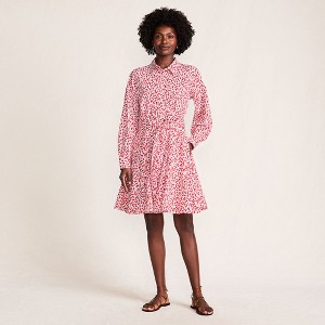 Lands' End Women's Poplin Button Front Dress with Godets - 1 of 4