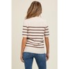 Pinkblush Brown Striped Knit Maternity Short Sleeve Top - 3 of 4