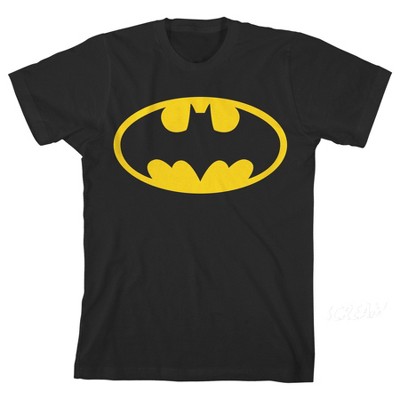 Batman Classic Bat Signal Youth Black Graphic Tee-large : Target