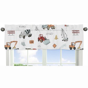 Sweet Jojo Designs Window Valance Treatment 54in. Construction Truck Red Blue and Grey - 1 of 3