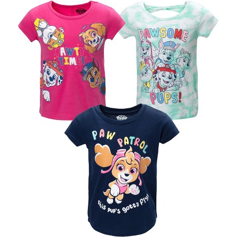 Paw Patrol Skye Rubble Marshall Chase Everest Toddler Girls 3 Pack