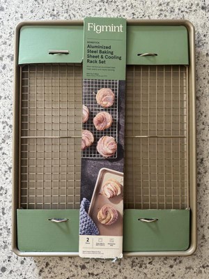 2pc Nonstick Baking Sheet And Cooling Rack Set Gray Figmint Target