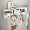 KWPZQEB Coat Rack Wall Mount, Coat Hooks with 4 Dual Hooks and 3 Open Storage Space, Coat Hangers for Entryway, Living Room, Bedroom, Kitchen - 3 of 4