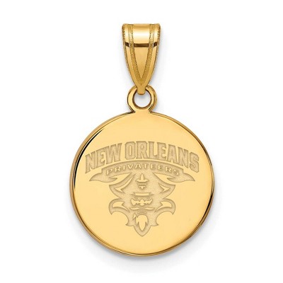 Black Bow Jewelry 14k Yellow Gold New Orleans Privateers NCAA Medium Pendant