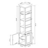360° Rotating Storage Cabinet with Full-Length Mirror, Swivel Full Body Mirror and Standing Bookshelf, Wood Display Cabinet for Living Room, Entryway - 3 of 4