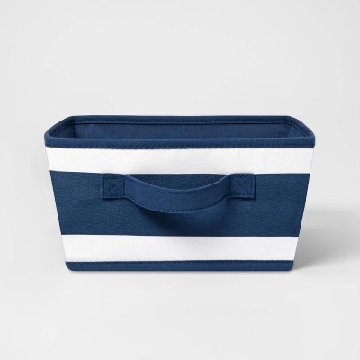 Image of Small Canvas Striped Kids' Bin Navy - Pillowfort™