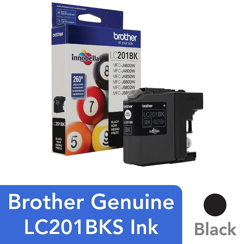 Brother LC 201 Black Ink Cartridge Standard (LC-201BKS) 1738544, 2 of 9