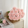 BRINJOY Blush Artificial Roses - Bulk 50-Pack Silk Roses with Stems for Wedding & Home Decor (17.6 Inch) - 2 of 4