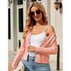 Womens Lightweight Knit Cardigan V Neck Long Sleeve Front Button Down Elegant Shrugs for Dresses - 3 of 4