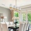 LNC Trend 4-Lights 34.5" Modern Linear Kitchen Island Pendant  Lights, Matte Gold with 4 White Shades - 4 of 4