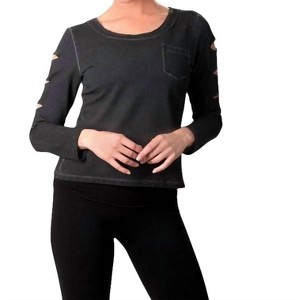 Women's Scoop-Neck Distressed Top - ANGEL - 1 of 2