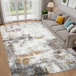 Washable Runner Rug Modern Abstract Non-Slip Stain-Resistant Indoor Carpet Hallway Low Pile Bedroom Laundry Entrance - 1 of 4