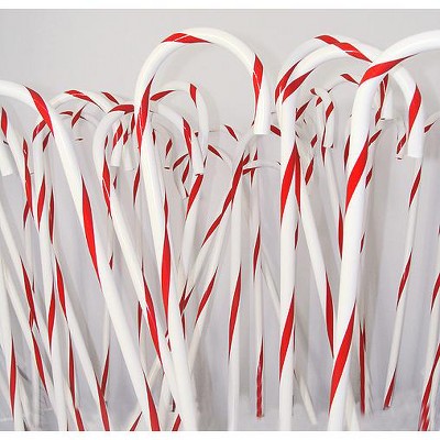 Darice 72 Large Red and White Striped Candy Cane Christmas Lawn Stake Decorations 32"