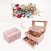 Unique Bargains 3 Layer PU Leather Jewelry Box with Drawer and Mirror - 2 of 4