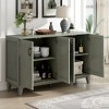 XIYUYEU Sideboard Cabinet with 4 Door Large Storage Buffet with Adjustable Shelves and Metal Handles - 3 of 4