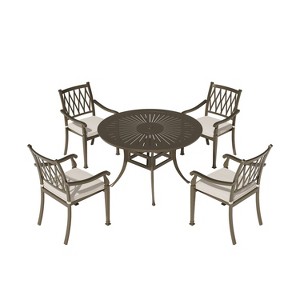 Mondawe 5 Pieces Cast Aluminum Outdoor Patio Dining Set included Armchairs with Cushion - 1 of 1