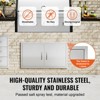 VEVOR BBQ Access Door, 34W x 19H Inch Double Outdoor Kitchen Door, Stainless Steel Flush Mount Door, Wall Vertical Door with Handles, Silver - 4 of 4