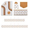 Sweet Jojo Designs 6p Gender Neutral Unisex Crib Bedding + BreathableBaby Breathable Mesh Liner Anti Bumper Pad Boho Sun Orange White Beige - 2 of 4