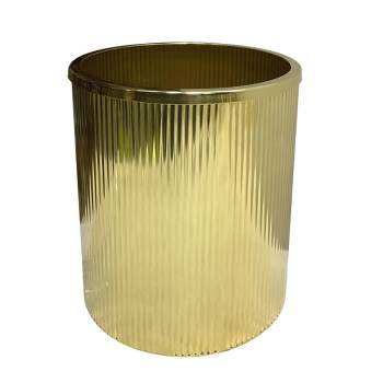 Kaiwah Gold Plated Steel Wastebasket Metallic Gold - Nu Steel