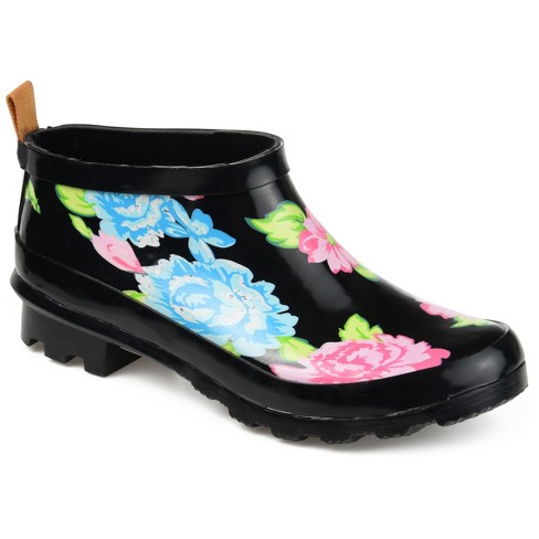 Journee Collection Womens Rainer Block Heel Rain Boots Floral 6.5