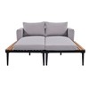 Okak Modern Oversized Outdoor Chaise Lounge,2 in 1 Padded Chaise Lounges with Wooden Side Tables and Adjustable Legs for Poolside,Deck,Garden - 2 of 4