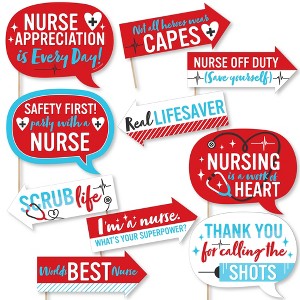Big Dot of Happiness Funny Thank You Nurses - Nurse Appreciation Week Photo Booth Props Kit - 10 Piece - 1 of 4