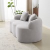 Loveseat High-Density Sponge Curved Armrest Sofa with 2 Pillows, Cream Color - 3 of 4