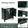 30" Vintage Bathroom Vanity with Sink, Freestanding Wood Cabinet with Drawer, Door Shelf & Adjustable Shelf, Storage Vanity for Bathroom - 3 of 4