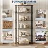 6 Tier Industrial Bookshelf, 71 Inch Tall Narrow Wooden Bookcase with Iron Frames, Compact Open Display Shelving Unit, Apartments - 4 of 4